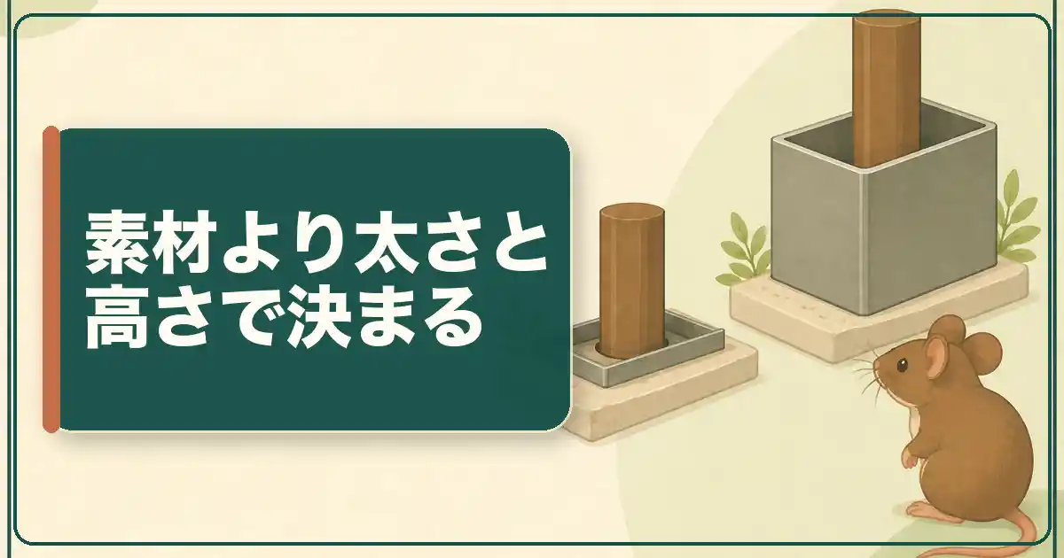 ネズミ返しの作り方は素材より太さと高さで決まる