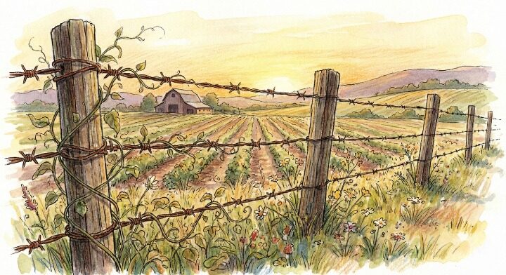 有刺鉄線のイラスト