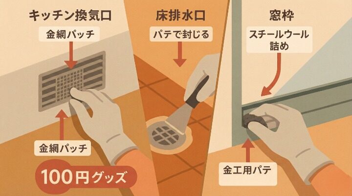 100均グッズを使ったネズミ侵入防止策