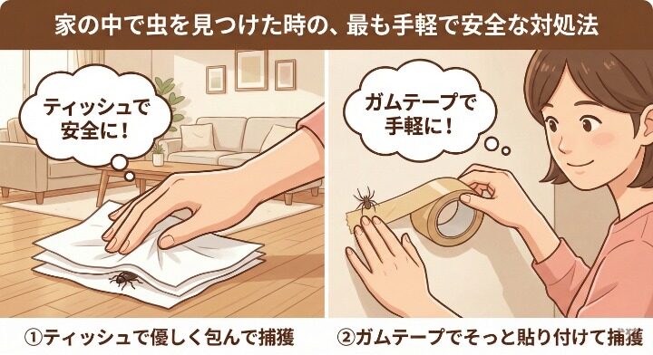 室内で見つけた場合の駆除方法と注意点