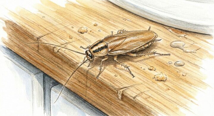 チャバネゴキブリのイラスト