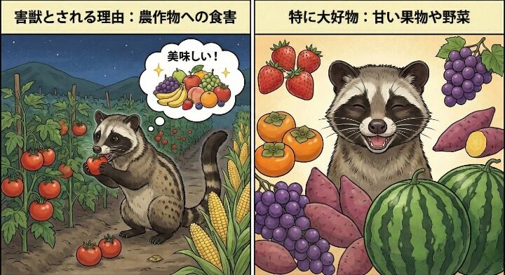ハクビシンが家庭菜園や農作物を荒らす経済的被害