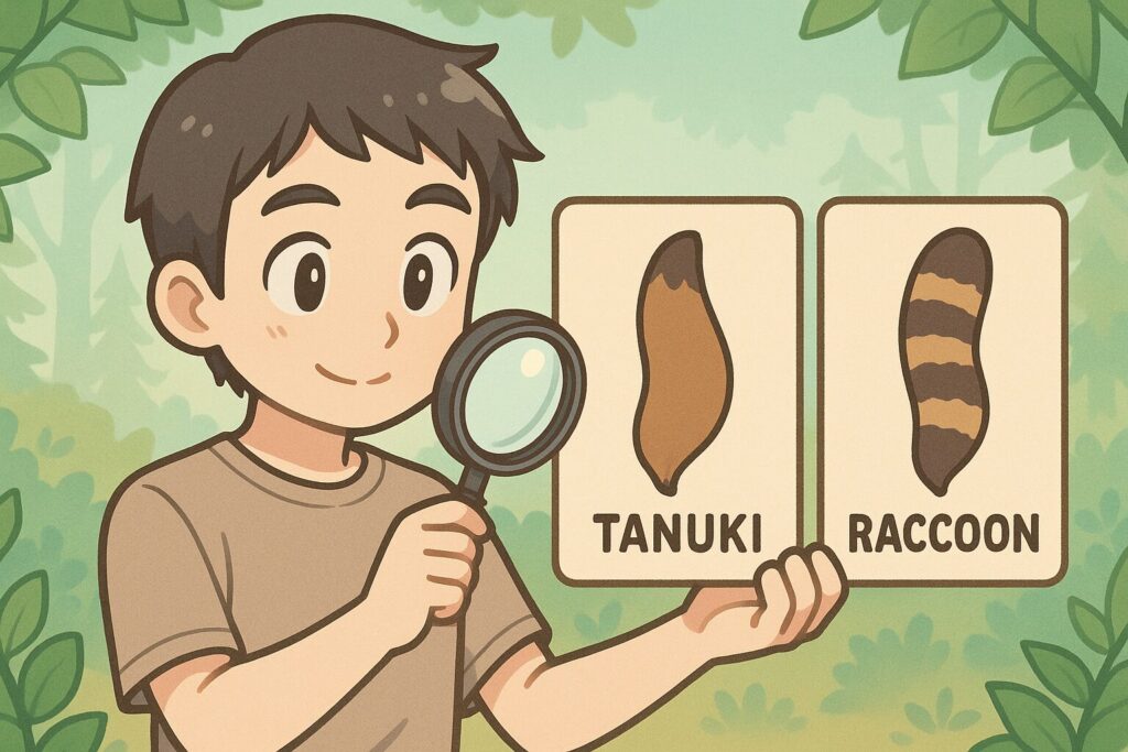 タヌキとアライグマのしっぽ、違いは一目瞭然