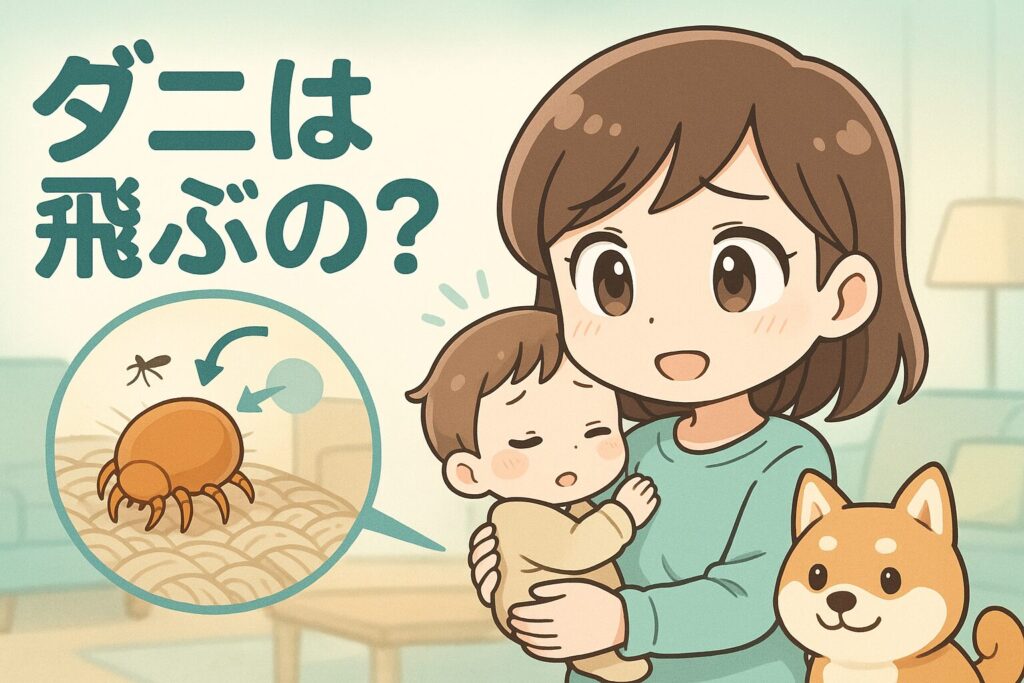 ダニは飛ぶの?