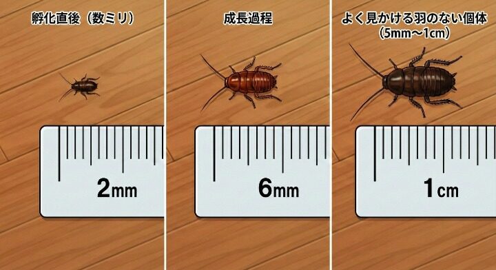 大きさは5mm~1cmほどの小さい個体が多い