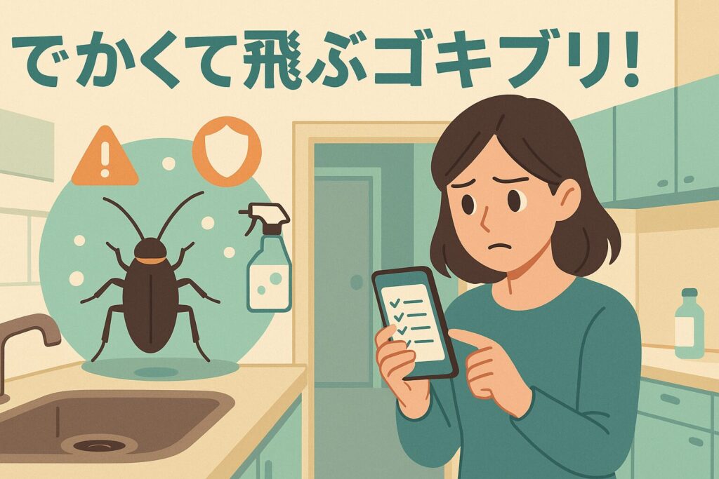 でかくて飛ぶゴキブリ