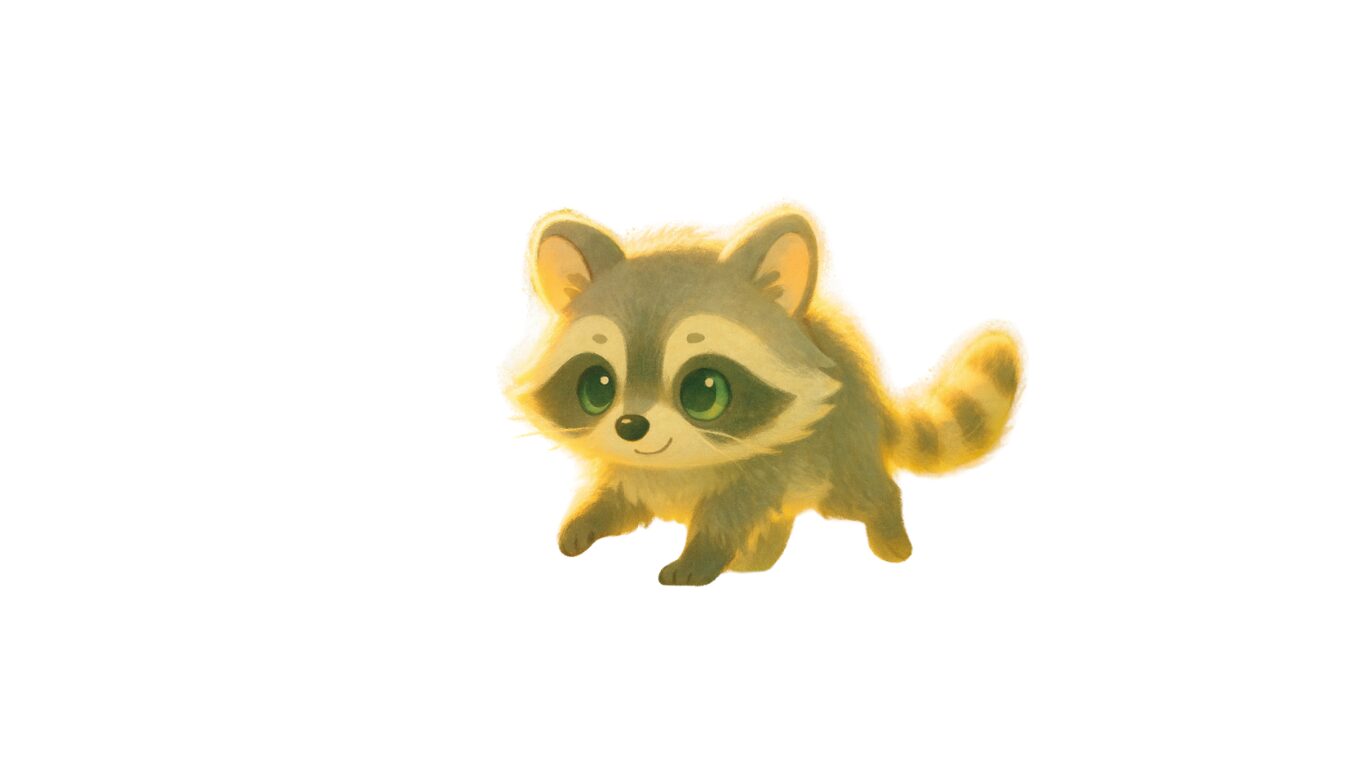 走るアライグマ画像