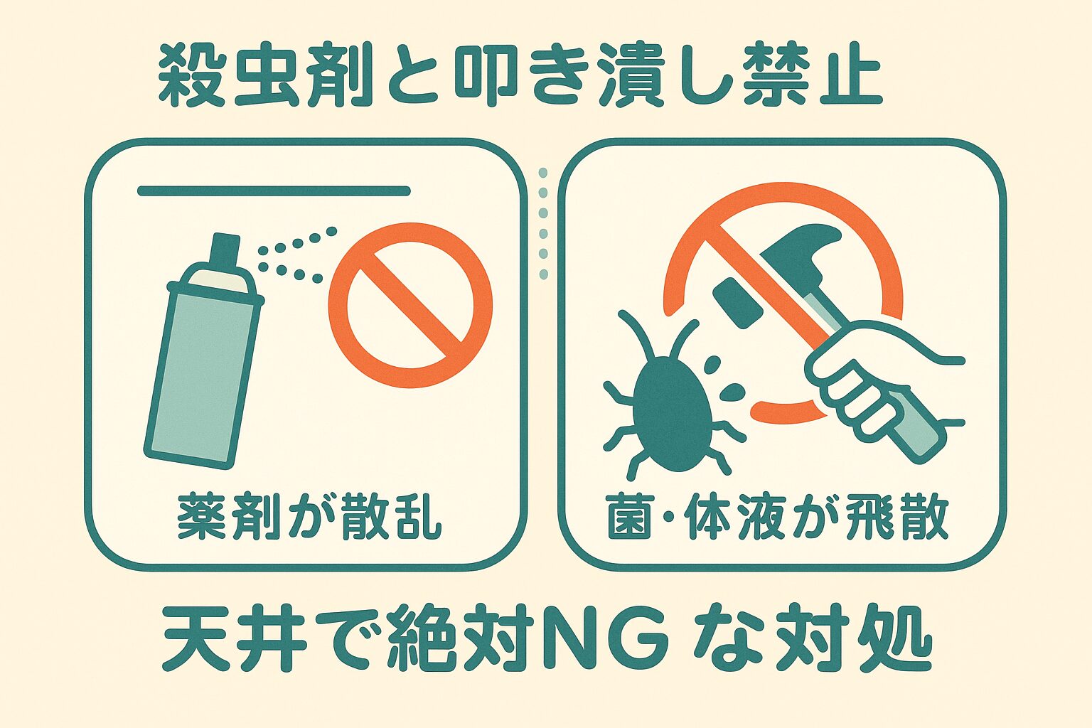 天井のゴキブリ駆除でやってはいけないこと