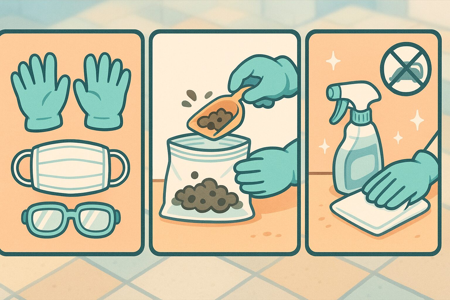 ハクビシンのフン処理方法|安全最優先の3ステップ