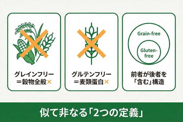 グレインフリーとグルテンフリーの違いとは？