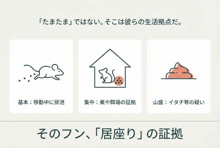 「同じ場所」にあるネズミのフンは危険なサイン