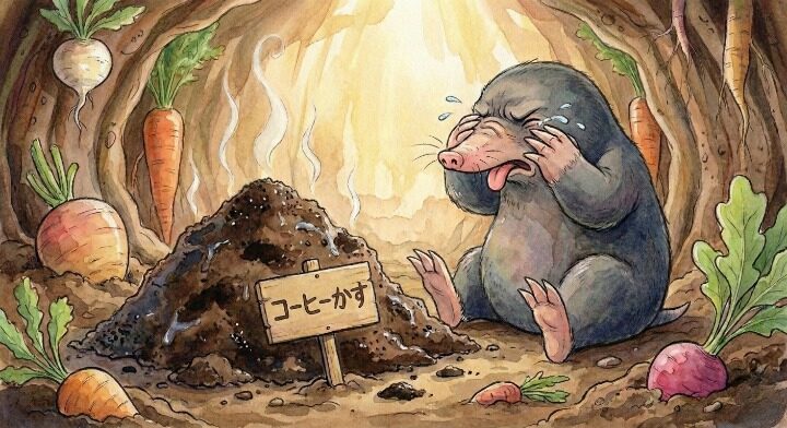 モグラとコーヒーかす