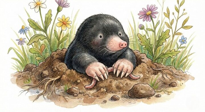 モグラのイラスト
