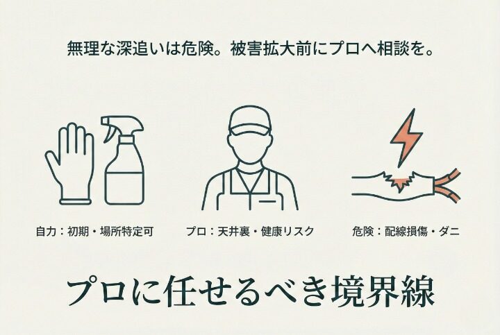 自力駆除かプロへの依頼か？判断する基準