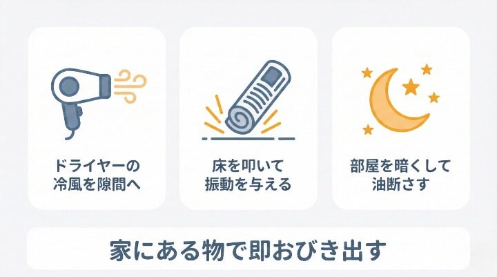 家にある物でおびき出す3つの即効技