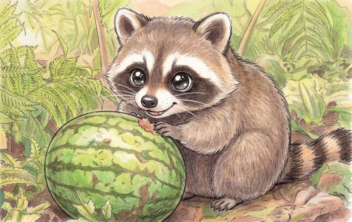 アライグマのイラスト
