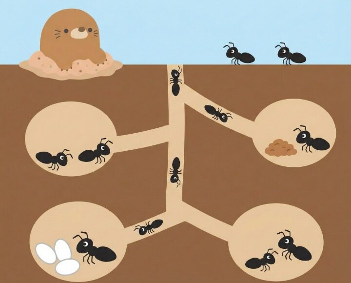 アリの巣イラスト