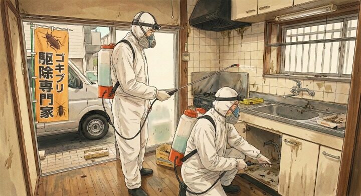 ゴキブリ駆除作業風景