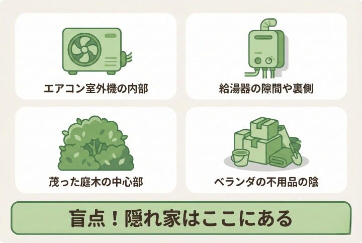 本当に巣はない？見落としがちな隠れ場所