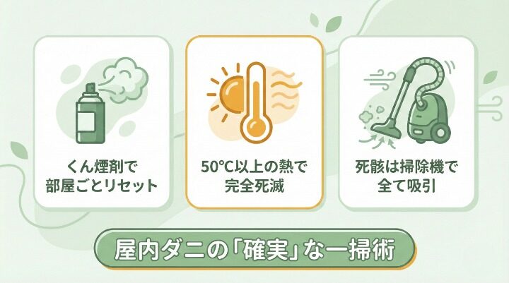屋内ダニを徹底駆除！蚊取り線香以外の3つの効果的対策