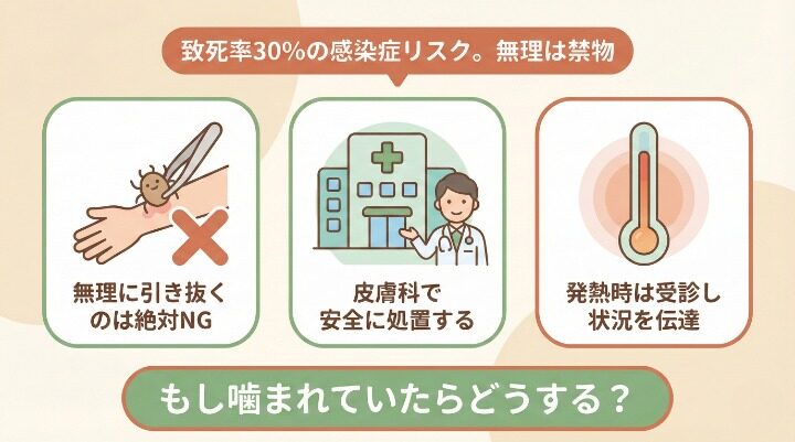 マダニに噛まれた場合のリスクと対処法