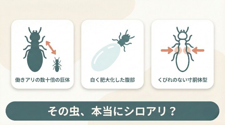 見つけた巨大な虫は本当にシロアリ女王?特徴と見分け方