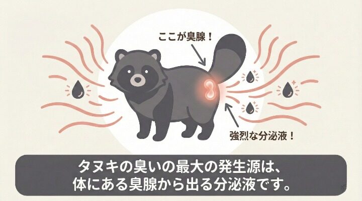 縄張り主張のための強烈な分泌液