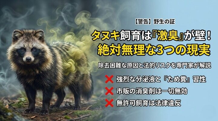 たぬきのペット飼育は臭いが壁