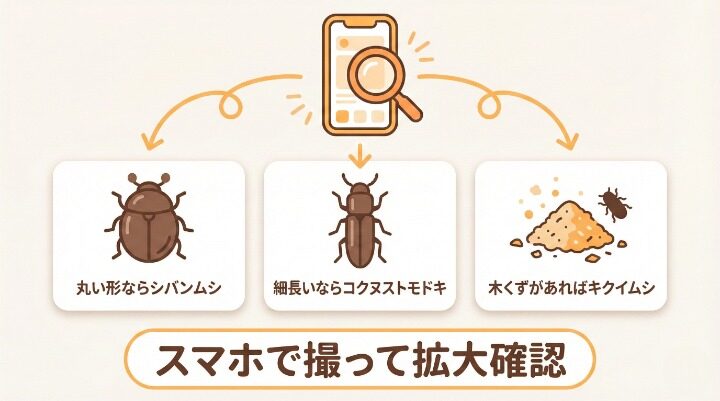 シバンムシに似た虫の正体は?見分け方と発生場所