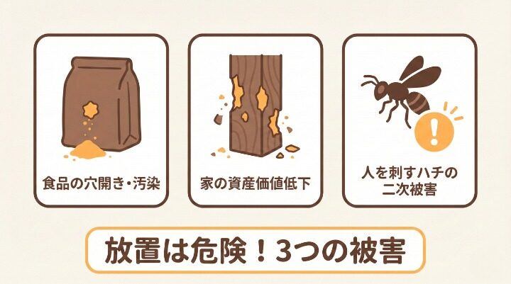 シバンムシと似た虫の被害と人体への影響