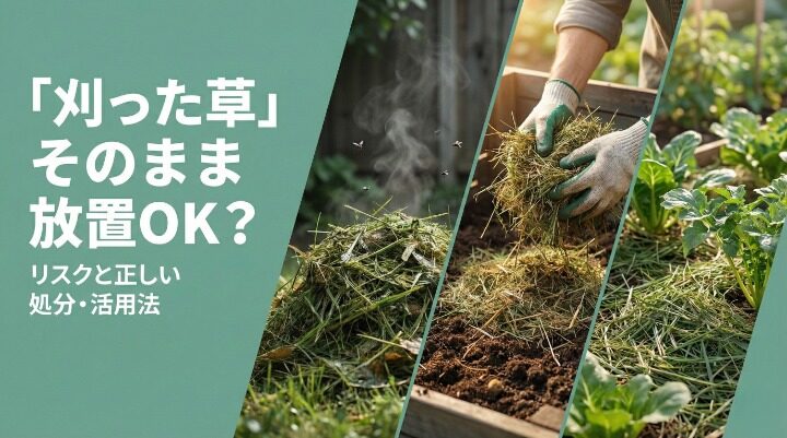 草刈り後の刈った草はそのまま放置OK？