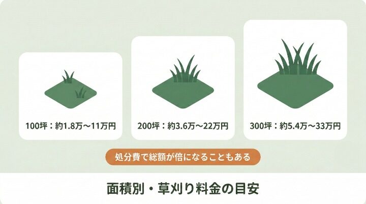 耕作放棄地の草刈り料金相場【面積別の目安】