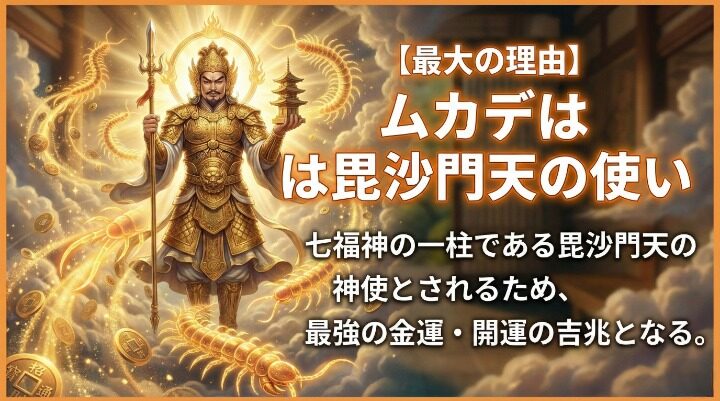 ムカデは、七福神の一柱である毘沙門天の使い
