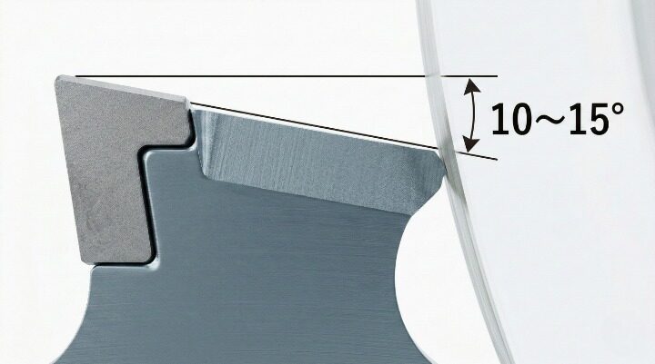 チップソーの研ぎ方の基本|逃げ角10〜15度