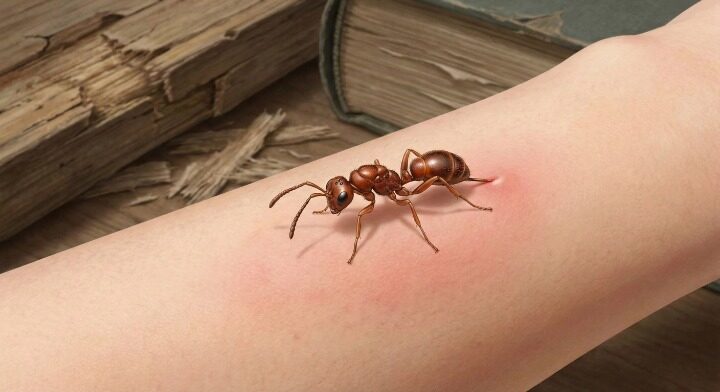 人を刺すアリガタバチ