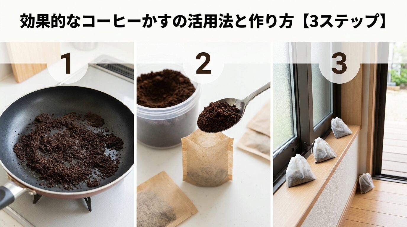 効果的なコーヒーかすの活用法と作り方【3ステップ】