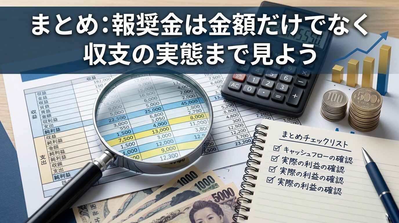 報奨金は金額だけでなく収支の実態まで見よう