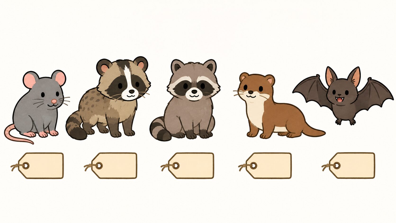 害獣の種類別の費用相場をかわいいイラストで比較
