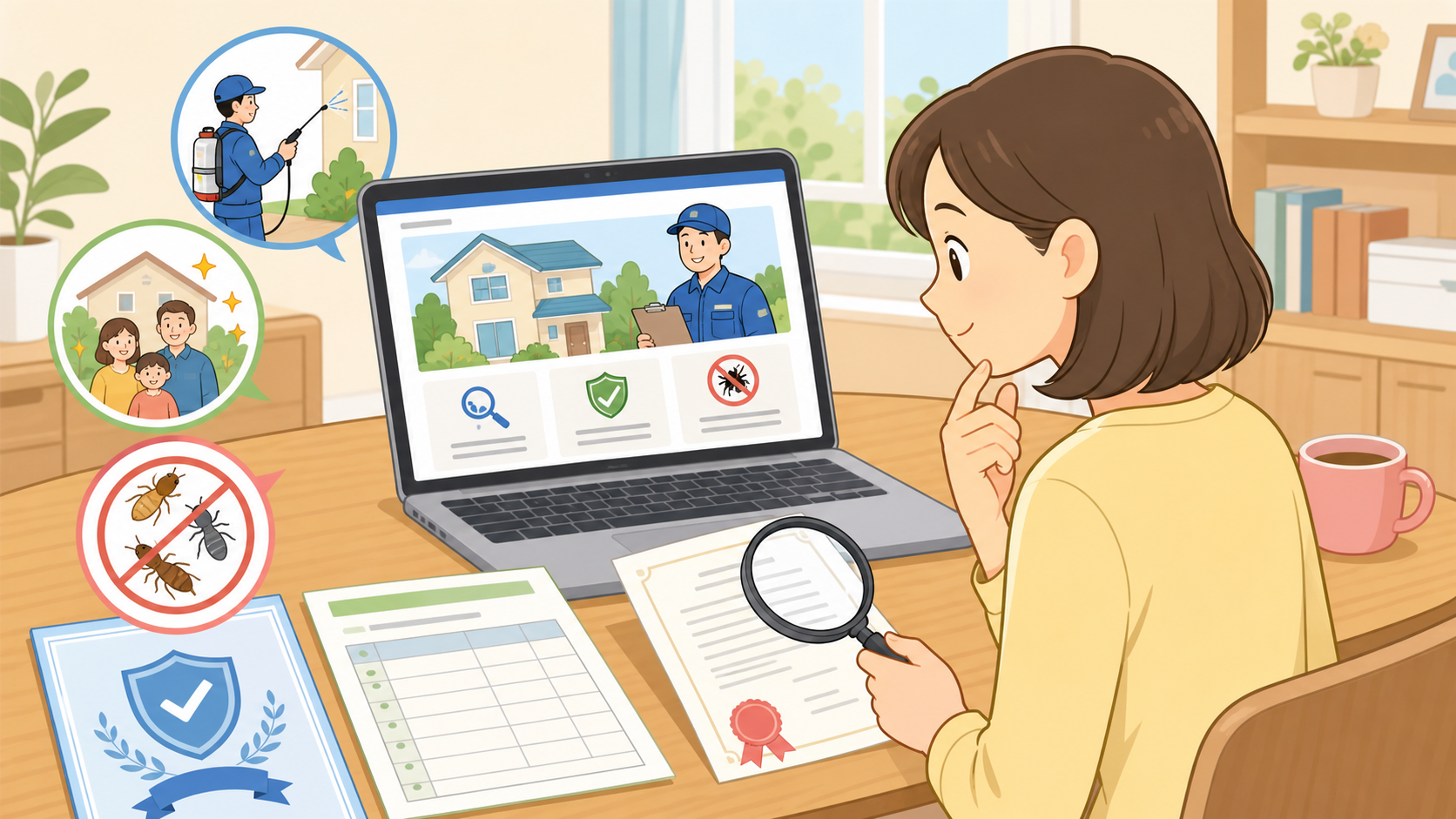 調査方法と確認した情報を示すイラスト