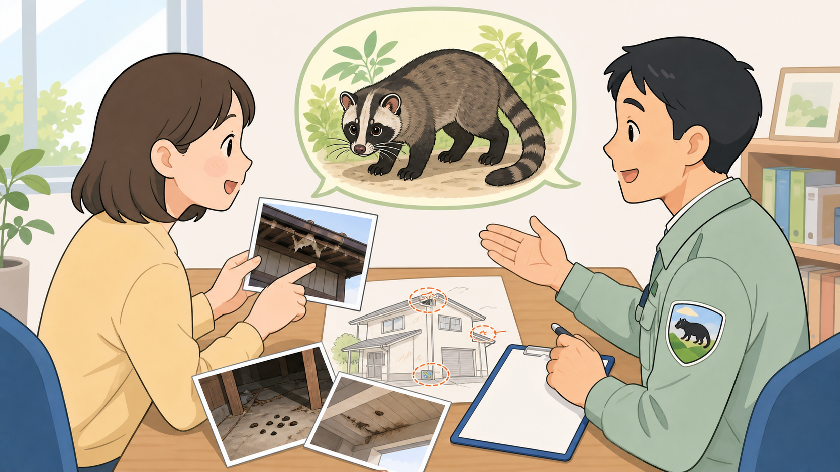自治体へ相談する際の確認事項を示すイラスト