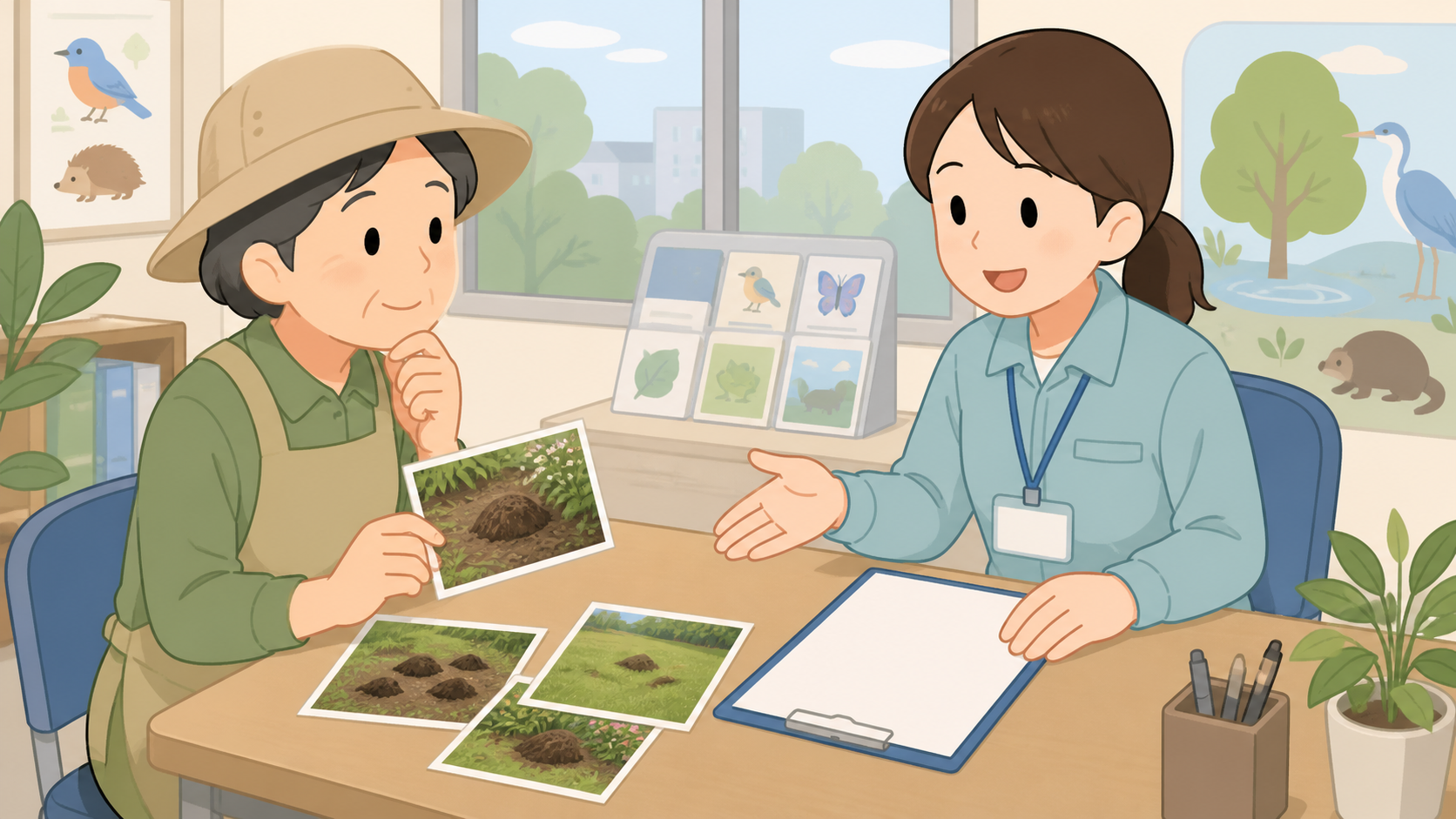 捕獲を検討する前に自治体へ確認を示すイラスト