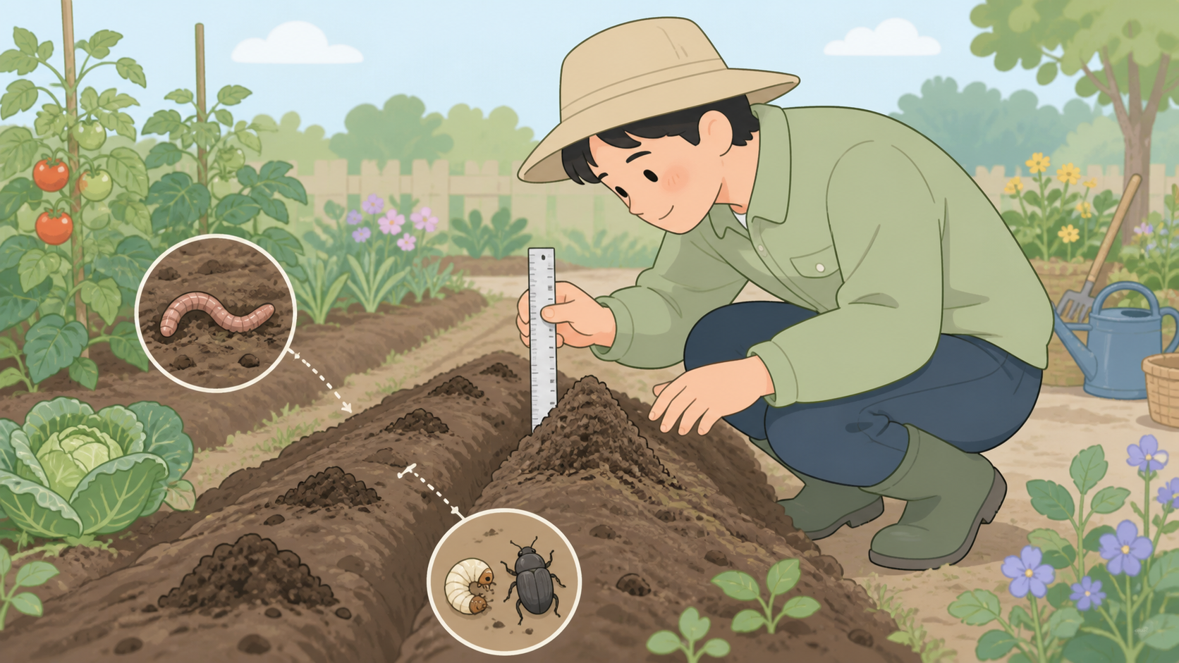 まずモグラ被害かを確認するを示すイラスト