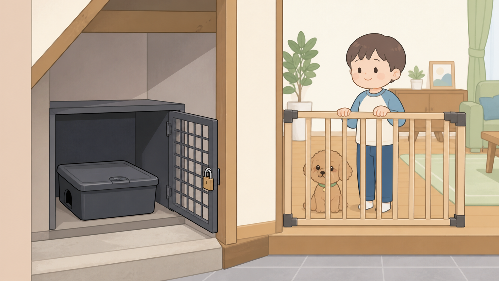捕獲器・毒餌を使う場合の安全を示すイラスト
