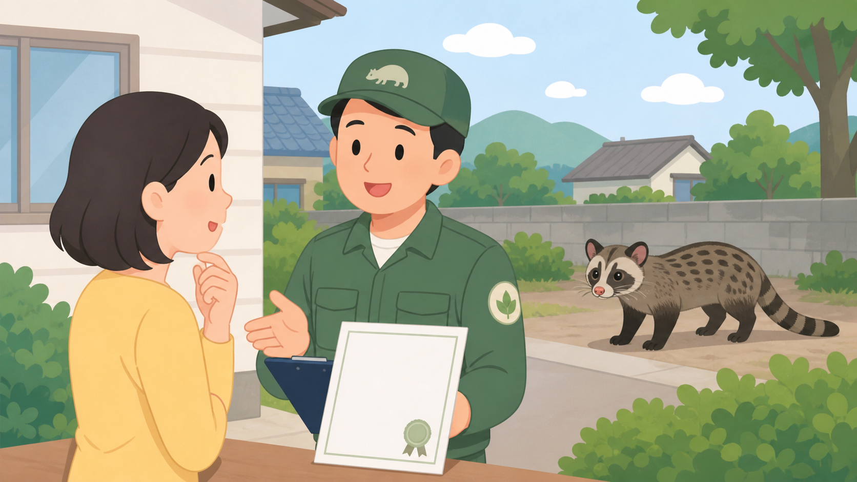 捕獲には許可が必要を示すイラスト