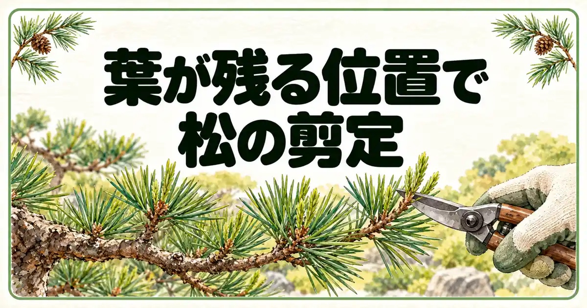 葉が残る位置で松の剪定