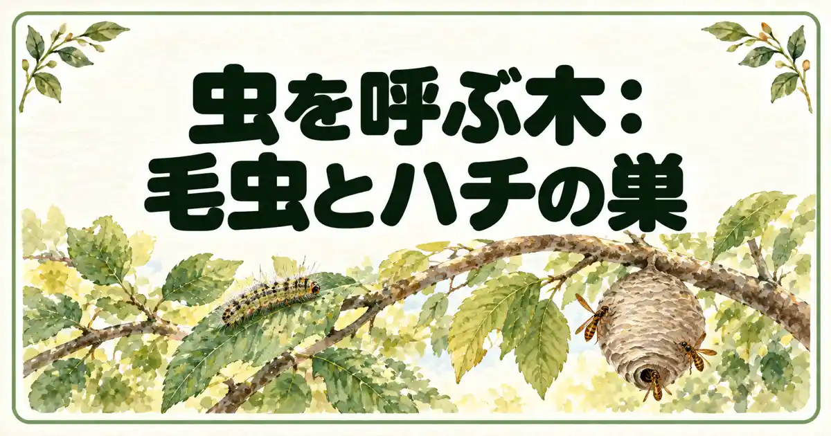 虫を呼ぶ木:毛虫とハチの巣