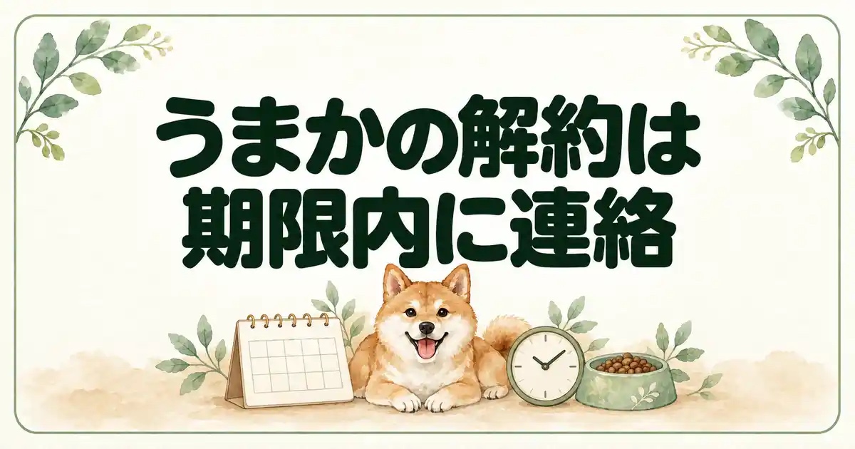 うまかの解約は期限内に連絡