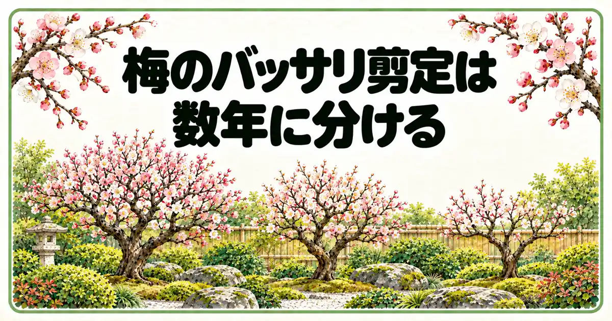 梅のバッサリ剪定は数年に分ける