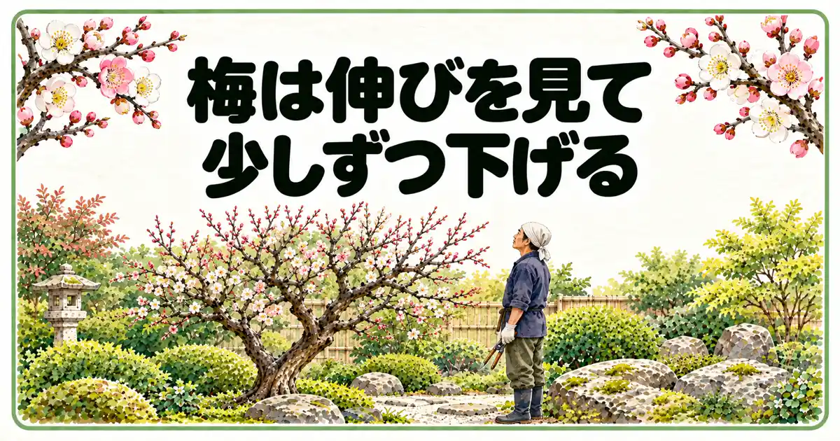 梅は伸びを見て少しずつ下げる